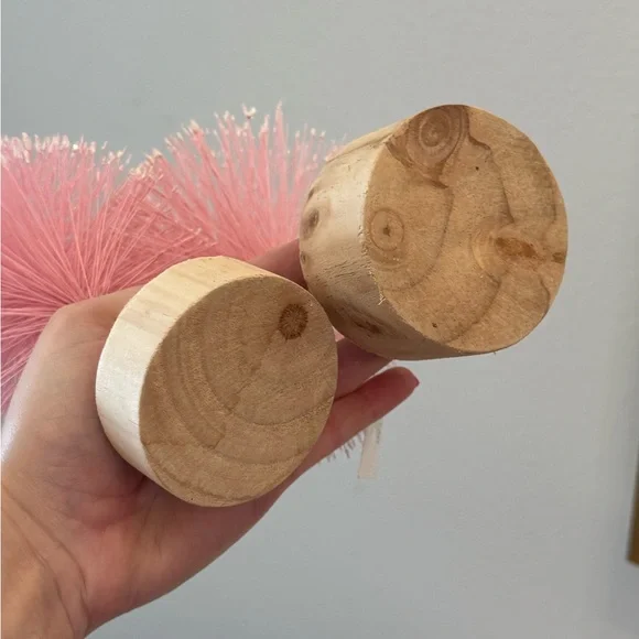 2pc set Pink Holiday Bottle Brush Trees - Picture 3 of 3